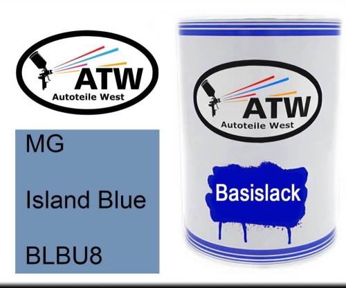 MG, Island Blue, BLBU8: 500ml Lackdose, von ATW Autoteile West.